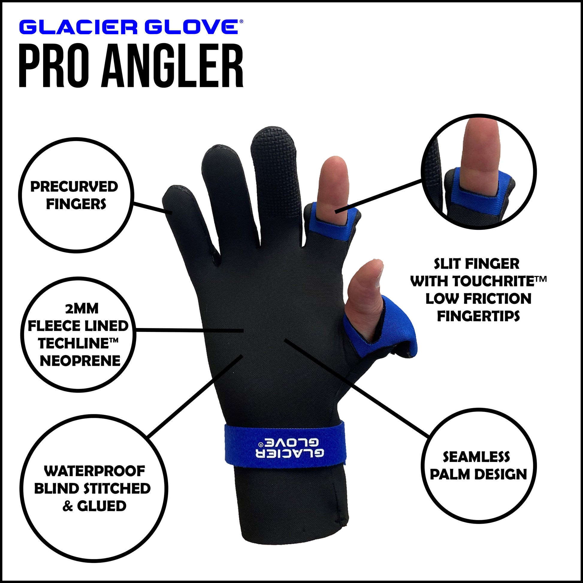 As one of our most functional cold weather fishing gloves, the Pro Angler is designed with a slit index finger and thumb for easy casting and knot tying. Its dexterity combined with warmth and comfort makes this glove the perfect choice for cold, wet conditions.