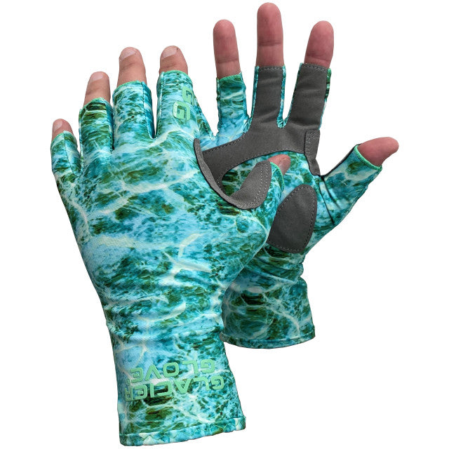 Glacier Glove Islamorada Fingerless Sun Gloves M / Green Camo