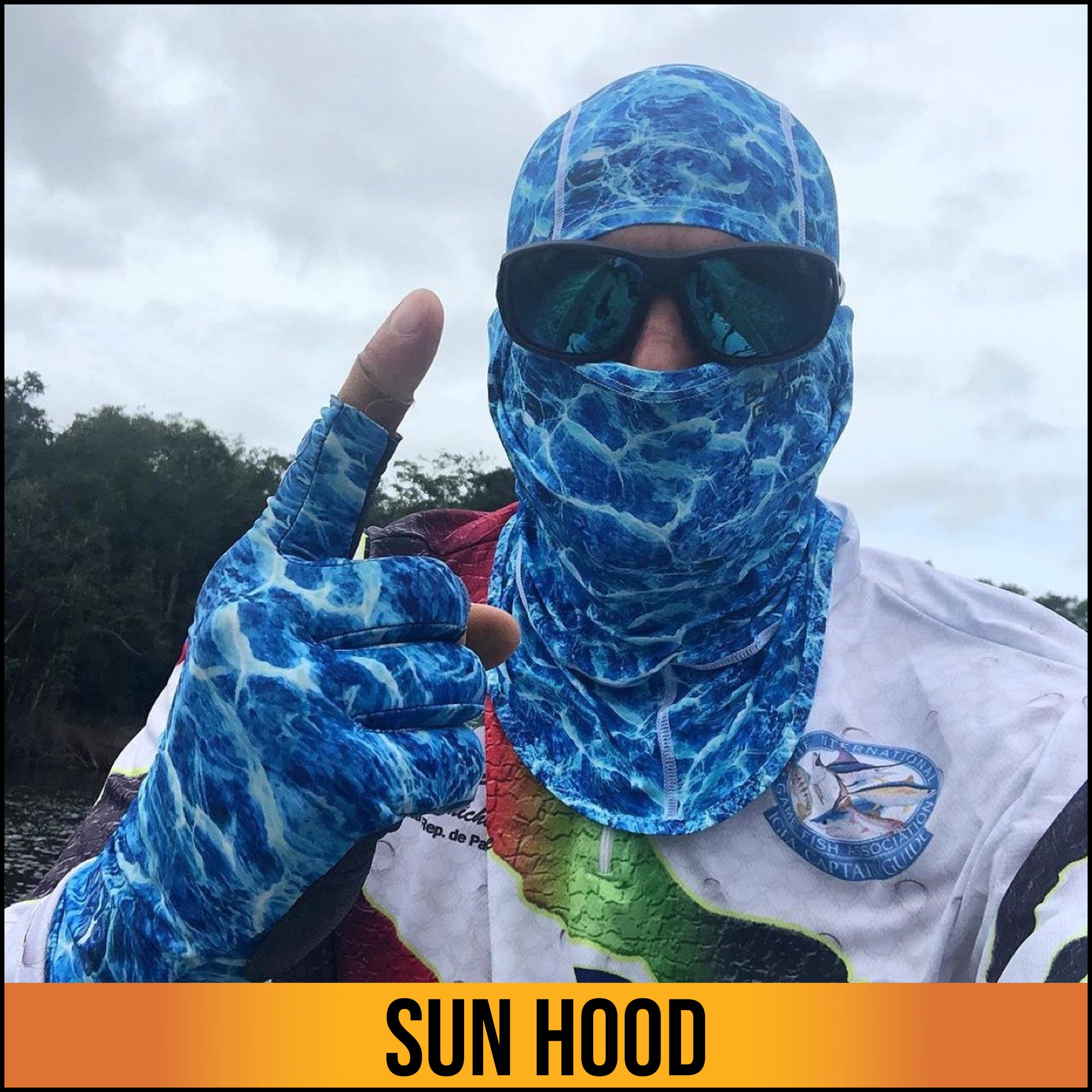 Glacier Glove Sun Hood Blue Camo