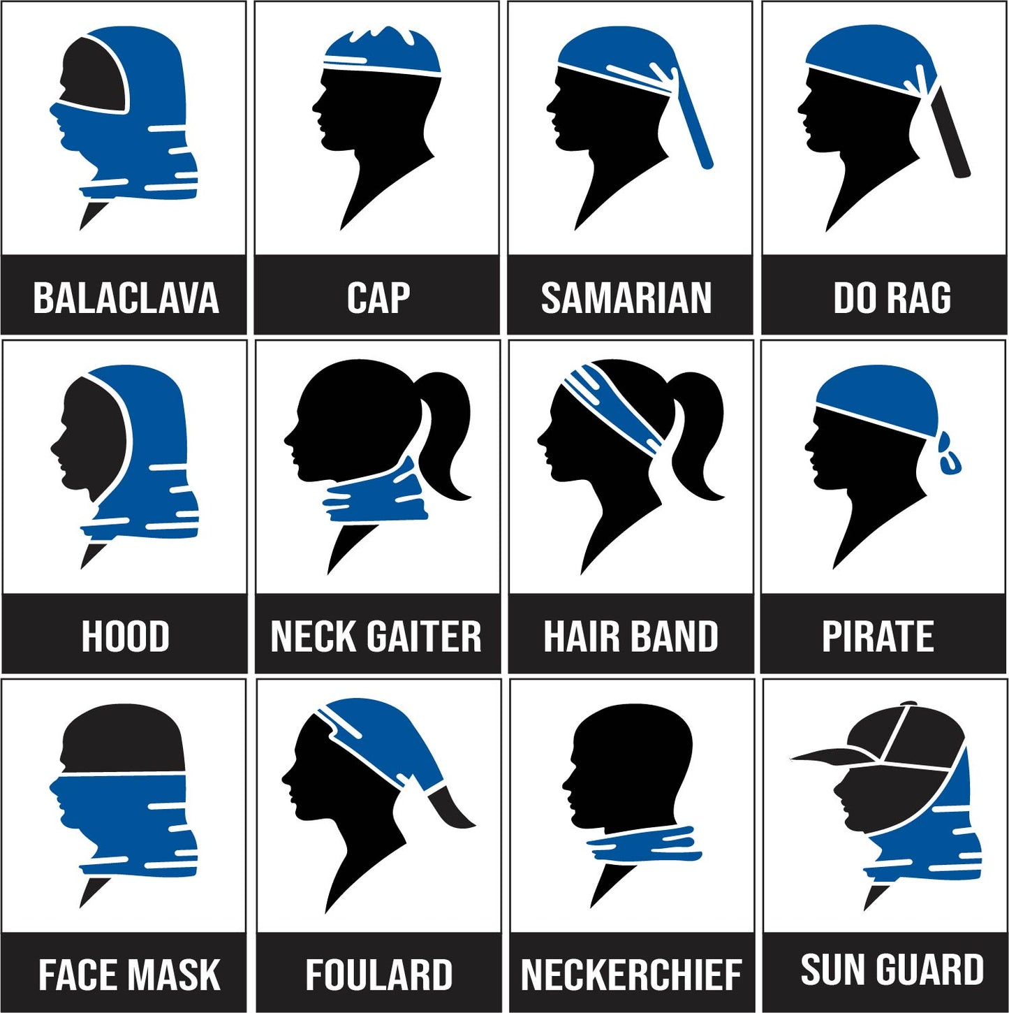 The new Universal Face Shield meets CDC recommendations for face coverings. Both lightweight and breathable, this all season sun protection shield is multi functional with more than 12 ways to wear. Stretchable fabric makes this face shield one size fits all.